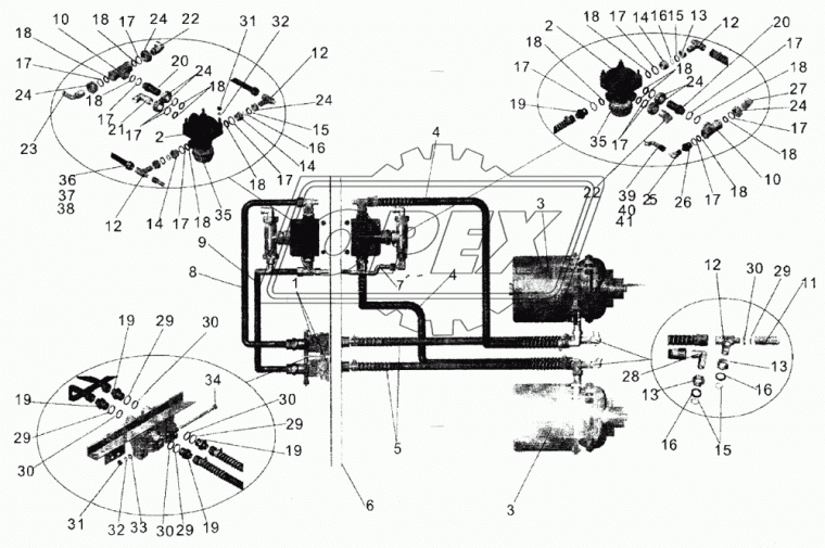 103-3506084 Шланг в броне ф16 L=855 Г=М16+К19/Г=М16+К19 МАЗ
